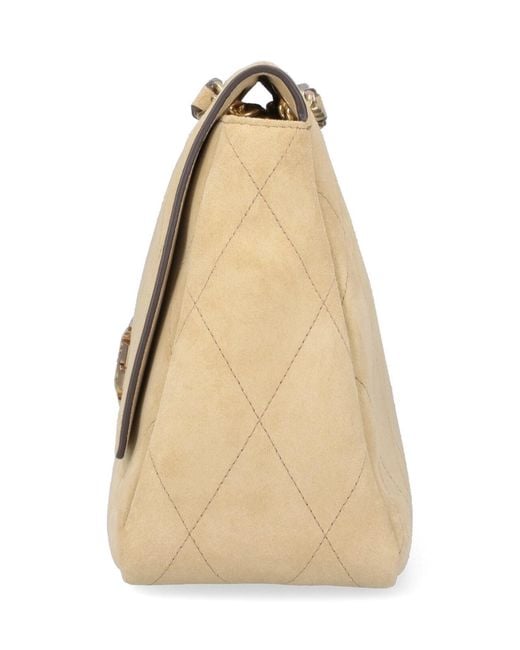 Tory Burch Natural Bovine Suede Shoulder Bag