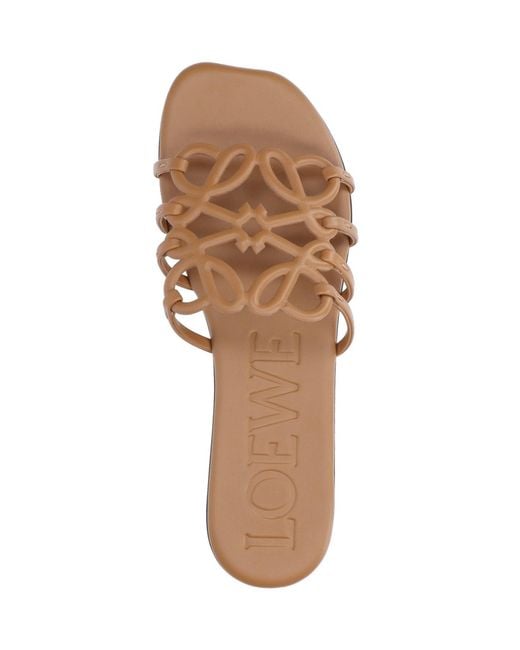 Loewe White Sandals "Anagram Petal"