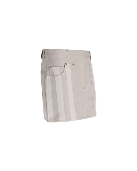 Fendi White Denim Drill Mini Skirt