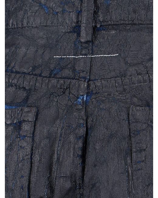MM6 by Maison Margiela Blue Textured Denim Jeans With Classic Five-Pocket Design for men