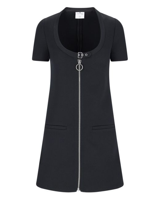Courreges Black Zip Mini Dress