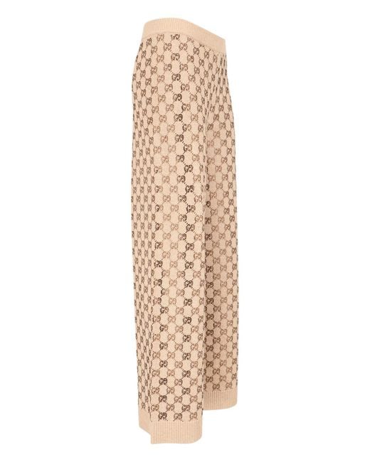 Gucci Natural Wide Knit Pants