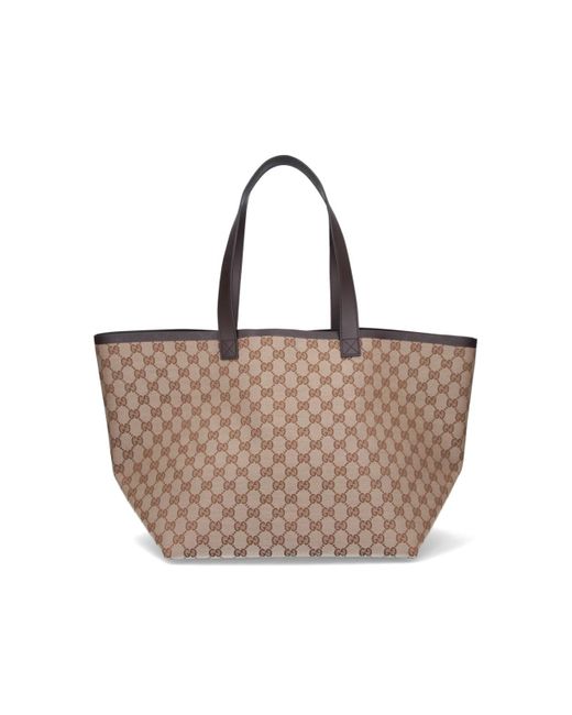 Gucci Brown Medium Tote Bag "shopping"