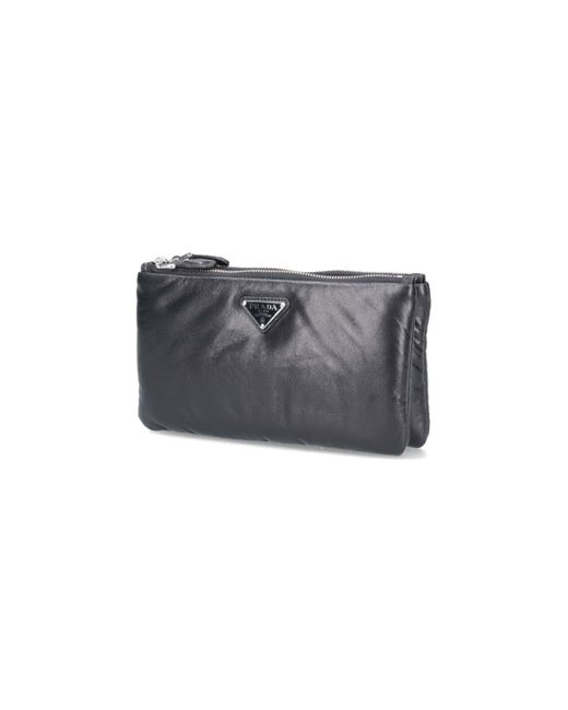 Pouch Doppia di Prada in Gray