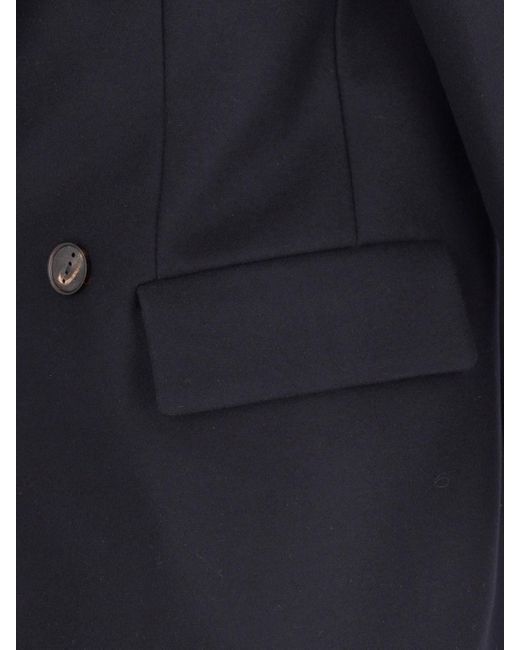 Hevò Blue 'Martina' Double-Breasted Coat for men