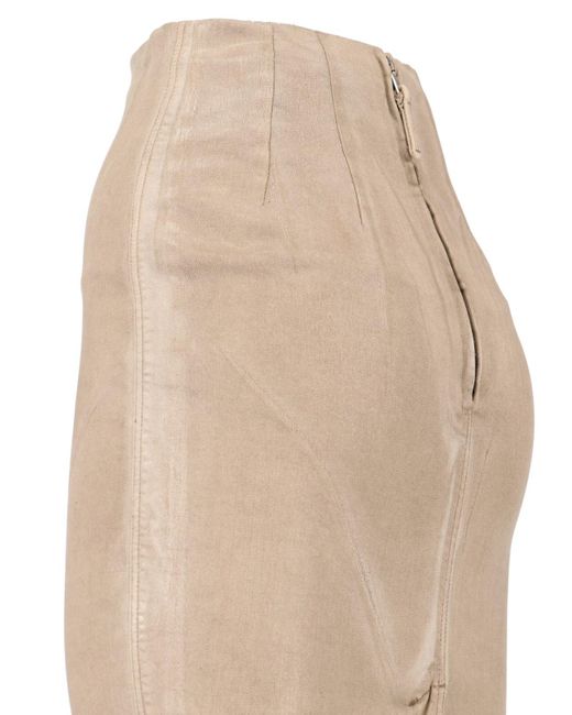Rick Owens Natural Maxi Denim Skirt