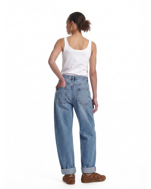 FRAME Blue Straight-Leg Design With Mid-Rise Waist And Finish