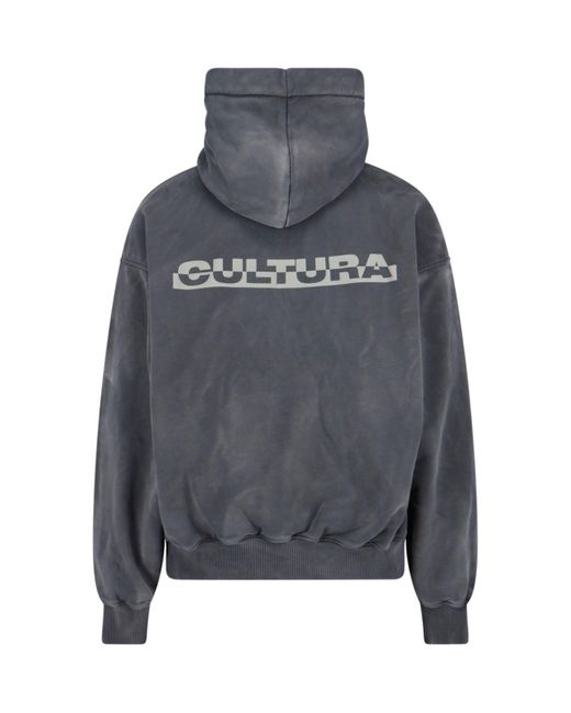 Felpa Cappuccio Logo di Cultura in Gray da Uomo