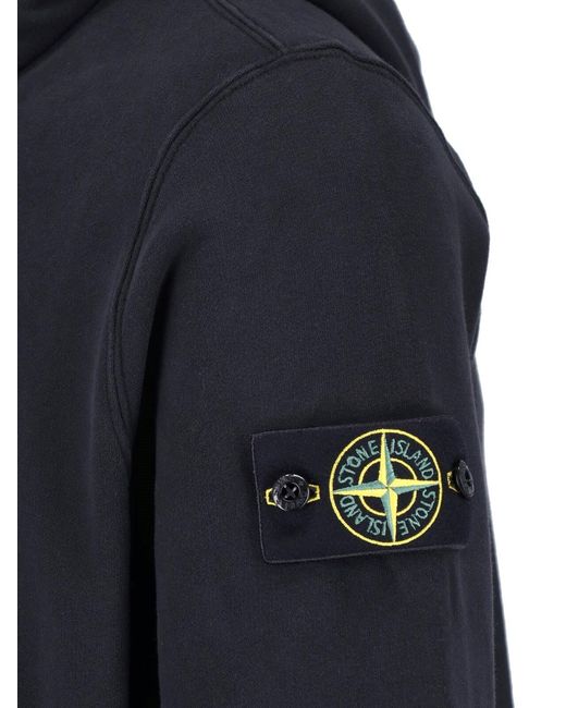 Stone Island Blue Hoodie "Compass" for men