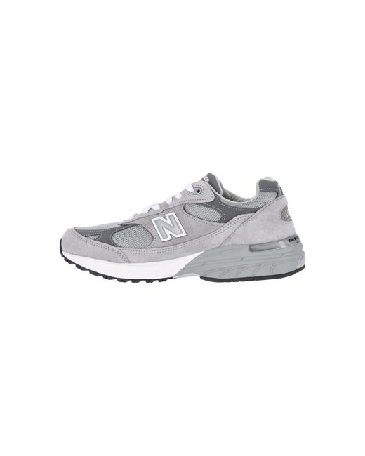 New Balance Gray 993 Suede Mesh Running Sneakers