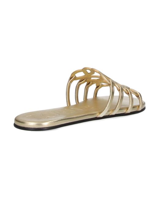 Loewe White Slides Sandals "Anagram Petal"