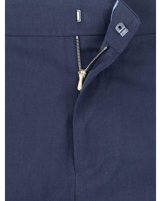 Paul Smith Blue Mid-Rise Cotton Straight Shorts for men