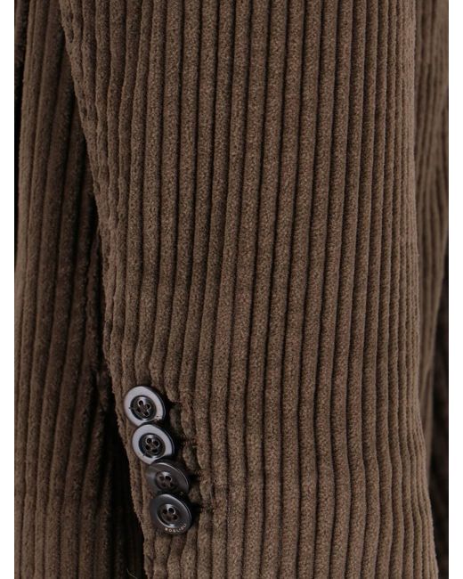 Blazer In Velluto A Coste di Boglioli in Brown da Uomo