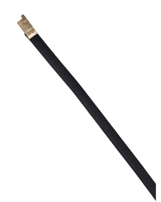 ERL Black Leather Logo Buckle Belt