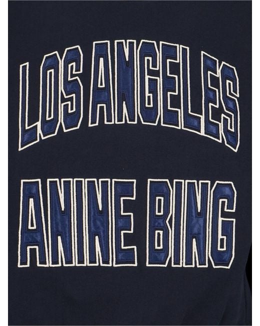 Anine Bing Blue Harry Logo Sweatshirt