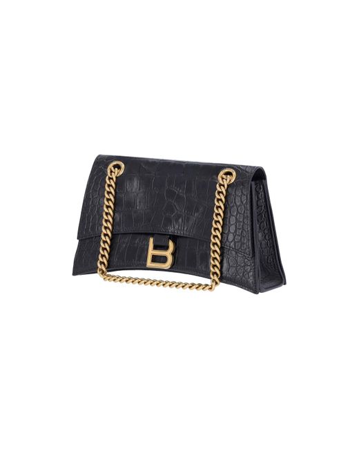 Balenciaga Black Crush Chain Small Leather Shoulder Bag