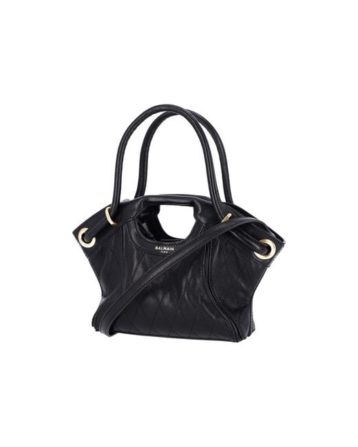 Borsa Tote Piccola di Balmain in Black