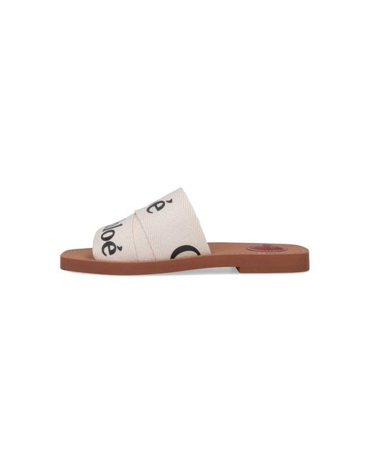 Chloé White Sandals Upper: Linen