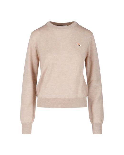 Maison Kitsuné Natural Baby Fox Merino Wool Sweater