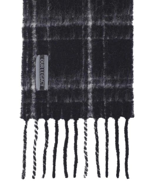 Our Legacy Black Estate Check Scarf