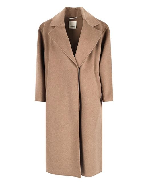 Max Mara Natural Virgin Wool Coat Arona
