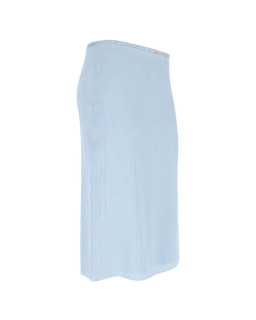 Gucci Blue Silk Midi Skirt