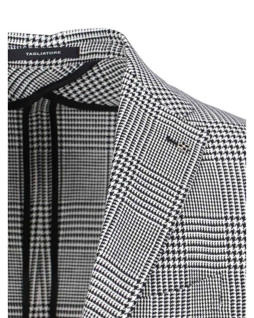 Blazer Monopetto Pied De Poule di Tagliatore in Gray da Uomo
