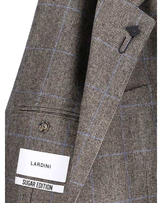 Lardini Gray Single-Breasted Wool Blazer for men