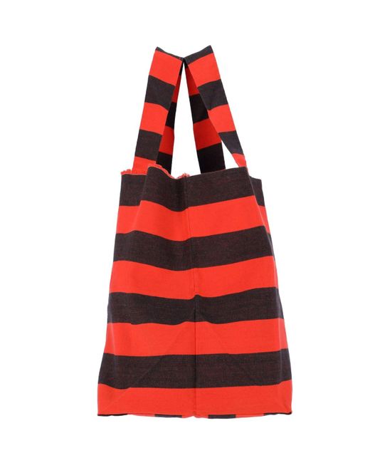 Borsa Tote A Righe di Daniela Gregis in Red