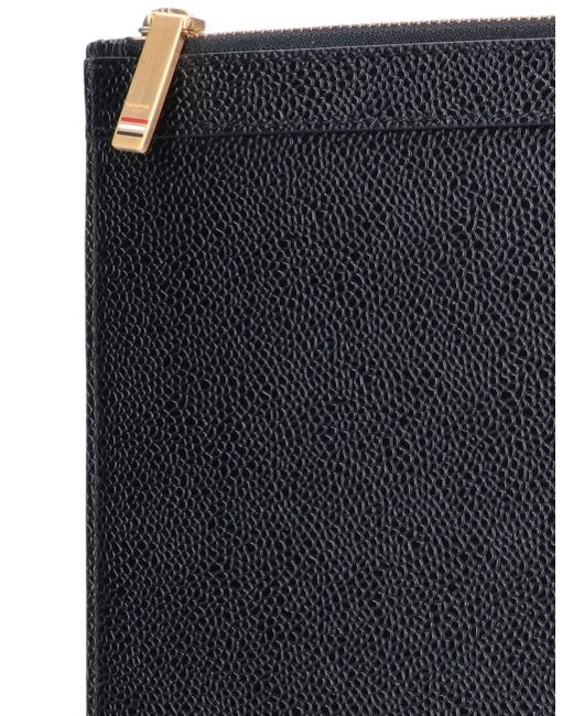 Thom Browne Black Tricolour Clutch Bag for men
