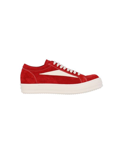 Rick Owens Red Low-Top Sneakers "Vintage" for men