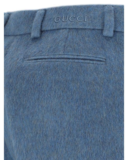 Gucci Blue Wool And Mohair Shorts