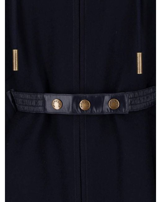 Moncler Blue Wool Blend Cape