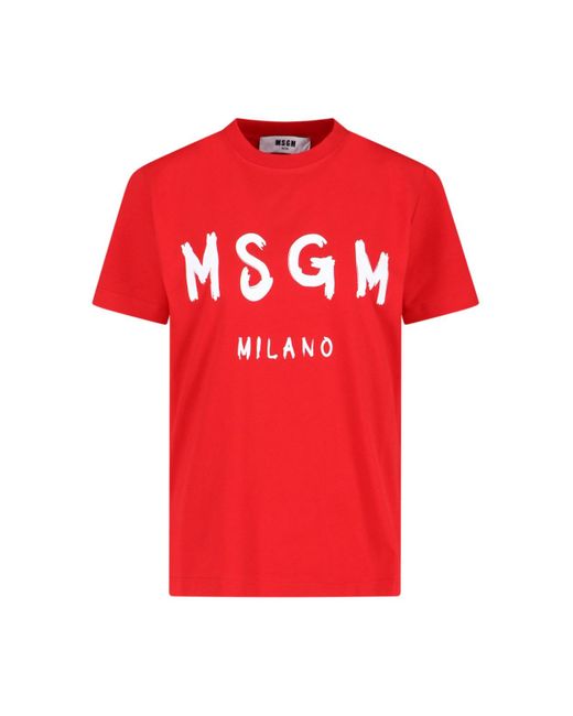 T-Shirt Logo di MSGM in Red