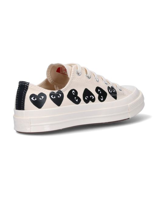 COMME DES GARÇONS PLAY White "converse Multi Heart Chuck 70" Low Top Sneaker