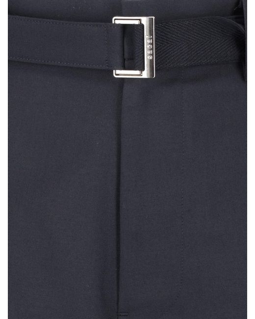 Sacai Blue Tailored Pants With Belt for men