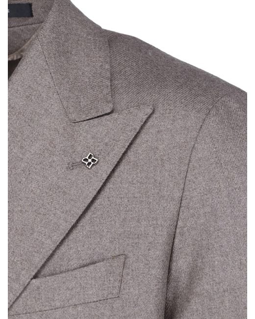 Tagliatore Gray Wool-Cashmere Jacket for men