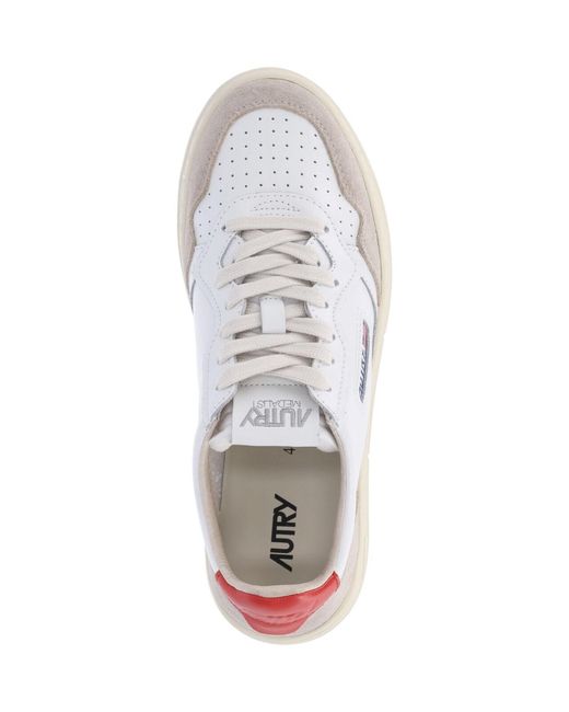 Autry White Leather & Suede Sneakers With Towel Lining for men