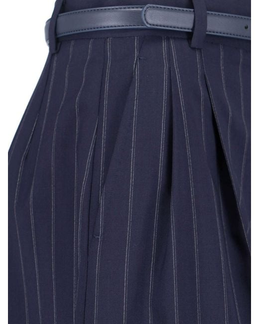Max Mara Blue Virgin Wool Shorts