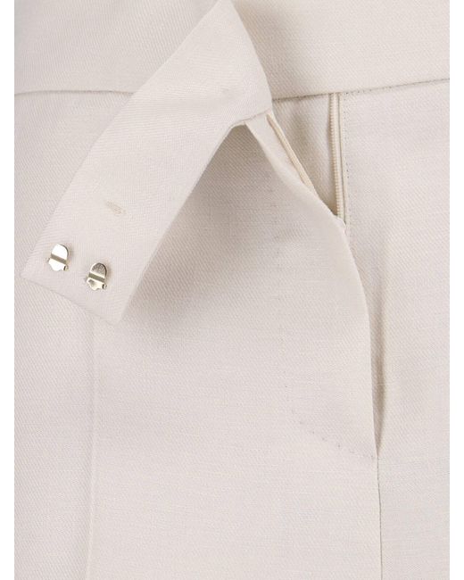 Max Mara White Linen Trousers