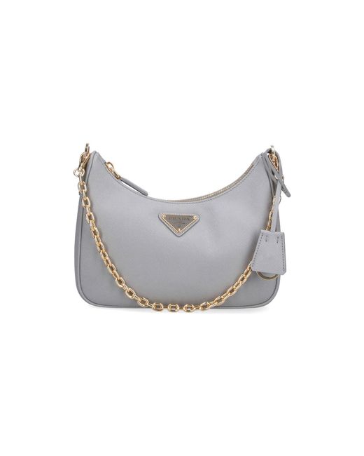 Prada Gray Mini Shoulder Bag "Re-Edition"