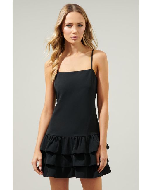 Sugarlips Sarai Ruffle Layer Mini Cami Dress in Black | Lyst
