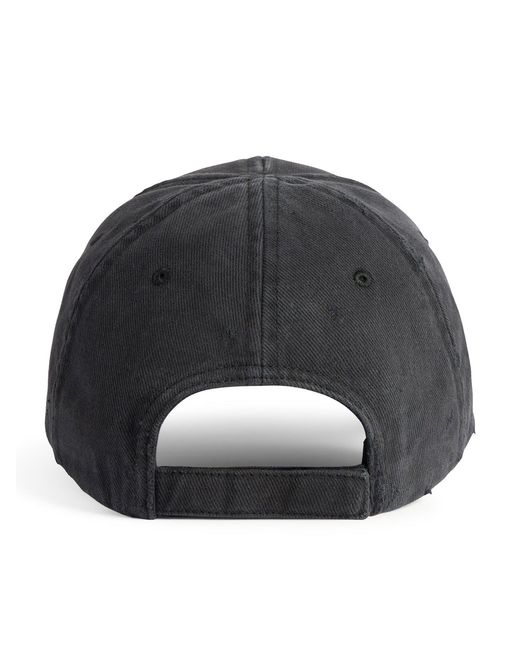 Balenciaga Gray Cotton Drill Logo Hat for men