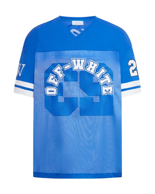 Off-White c/o Virgil Abloh Blue Football Mesh S/s Tee for men