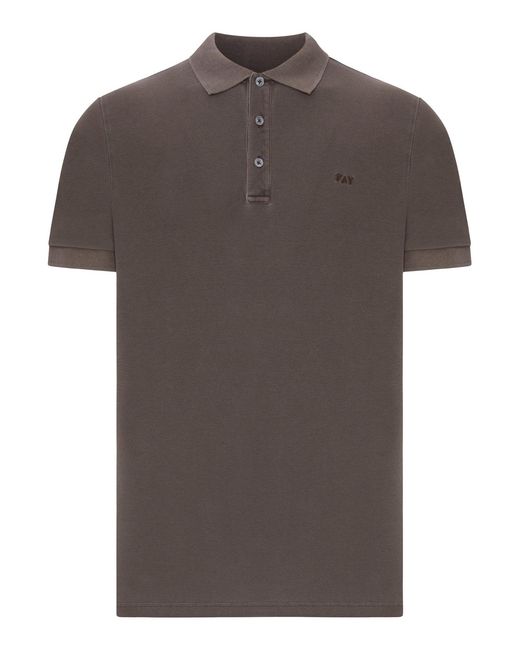 Fay Gray Cotton Piquet Polo Shirt for men