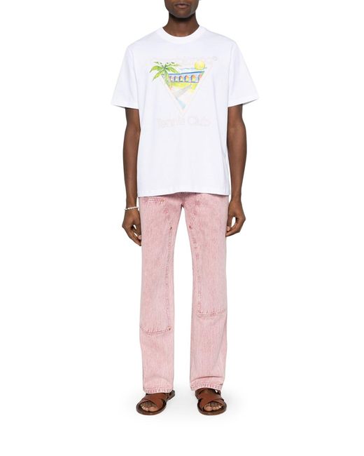 Casablancabrand White Tennis Club Graphic-print Cotton-jersey T-shirt X for men