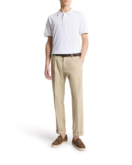 Fay White Cotton Piquet Polo Shirt for men