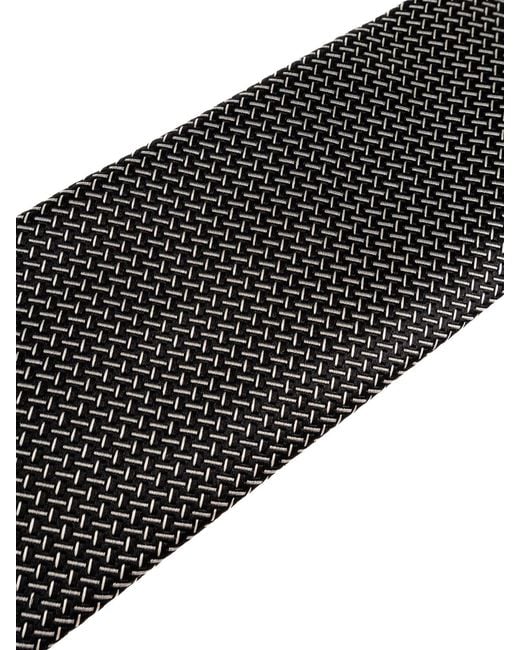 Tom Ford Black Silk Tie With Geometric Pattern for men