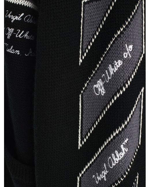 Off-White c/o Virgil Abloh Black Varsity Knit Cardigan for men