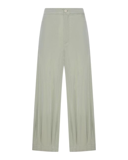 Transit White Silk Blend Wide-Leg Cropped Trousers
